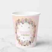 Whimsical fairy garden 1st birthday 紙コップ (正面)