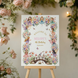 Whimsical fairy garden 4th birthday Welcome