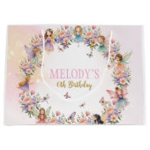 Whimsical fairy garden 6th birthday  ラージペーパーバッグ (正面)