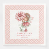 Whimsical Fairy Girl 1st Birthday Blush Pink  (正面)