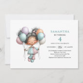 Whimsical Fairy Girl 2nd Birthday Pastel Cute  招待状 (正面)