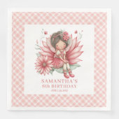 Whimsical Fairy Girl 6th Birthday Floral Pink  (正面)