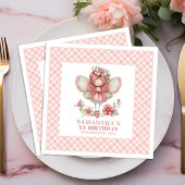 Whimsical Fairy Girl 6th Birthday Pink Flowers  