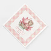 Whimsical Fairy Girl Birthday Blush Pink napkins (コーナー)