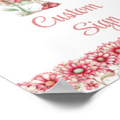 Whimsical Fairy Girl Blush Floral Birthday Custom  ポスター (角)