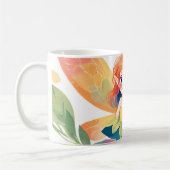 Whimsical Fairy in Blooming Flower Garden コーヒーマグカップ (左)