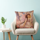 Whimsical Fairy in Dreamy Pink Floral Garden クッション (椅子)