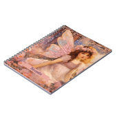 Whimsical Fairy in Dreamy Pink Floral Garden ノートブック (左側)