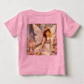 Whimsical Fairy in Dreamy Pink Floral Garden ベビーTシャツ (裏面)