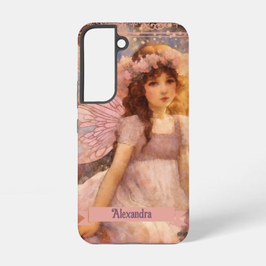 Whimsical Fairy in Dreamy Pink Floral Garden Samsung Galaxyケース (裏面)