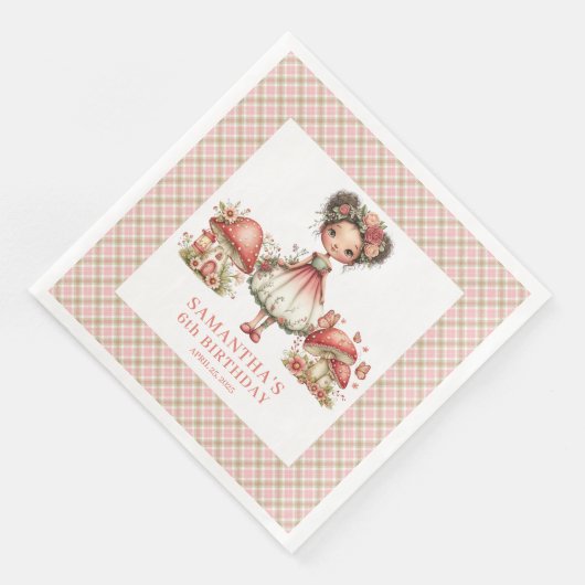 Whimsical Fairy Pink Flowers Custom Name Party   (コーナー)