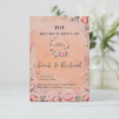 whimsical fairy tale floral Save the Date 出欠カード (スタンド正面)