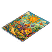 Whimsical Fairy Tale Village Colorful Canvas Art ノートブック (左側)