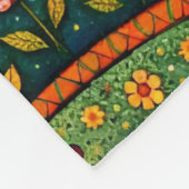 Whimsical Fairy Tale Village Colorful Canvas Art フリースブランケット (角)