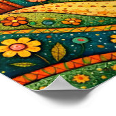 Whimsical Fairy Tale Village Colorful Canvas Art ポスター (角)