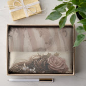 Whimsical Fairy with Pink Roses Decoupage Art 薄葉紙 (ギフト)