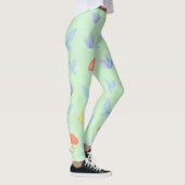 Whimsical Fairycore Pattern – Mushrooms, Crystals レギンス (右)