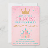 Whimsical Fairytale Princess Castle Birthday 招待状 (正面)