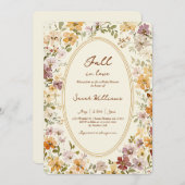 Whimsical Fall in Love Bridal Shower 招待状 (正面/裏面)