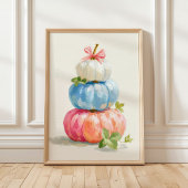Whimsical Fall Pastel Pumpkin Stack ポスター