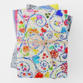 ​Whimsical Family Art Wrapping Paper Set  ラッピングペーパーシート