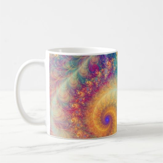 Whimsical Fantasy Abstract Fractal Vortex Art コーヒーマグカップ (左)