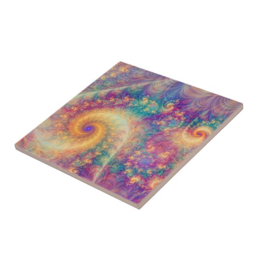 Whimsical Fantasy Abstract Fractal Vortex Art タイル (側面)