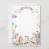 Whimsical Fantasy Creatures Kids Birthday Party 招待状 (裏面)