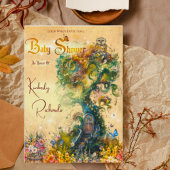  whimsical Fantasy Garden 赤ちゃん歓迎会 招待状