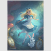 Whimsical Fantasy Girl Falling Through Time 薄葉紙 (正面)