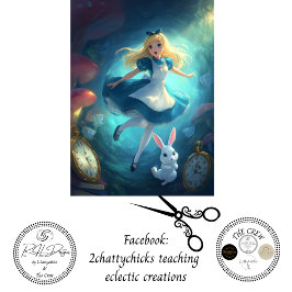 Whimsical Fantasy Girl Falling Through Time 薄葉紙