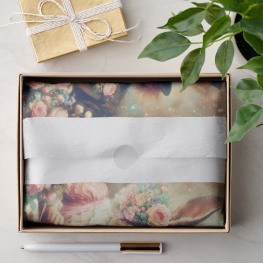 Whimsical Fantasy Mad Hatter Rabbit Tea Decoupage 薄葉紙 (ギフト)