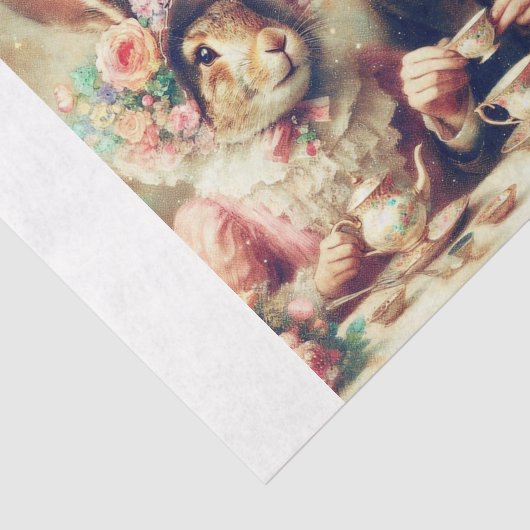 Whimsical Fantasy Mad Hatter Rabbit Tea Decoupage 薄葉紙 (詳細)
