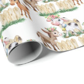 Whimsical Farm Floral Birthday Wrapping Paper ラッピングペーパー (ロールコーナー)