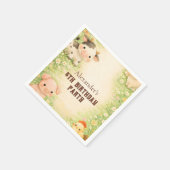 Whimsical Farm Friends Storybook Kids Birthday スタンダードカクテルナプキン (角)