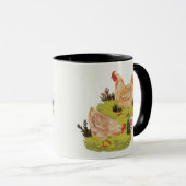 Whimsical Farm Hens Mug マグカップ (正面右)