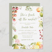 Whimsical Farmers Off the Market Bridal Shower 招待状 (正面/裏面)