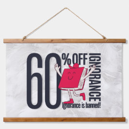 Whimsical Feather Education Ignorance Banned Wood  吊り下げ型タペストリー