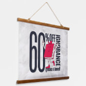 Whimsical Feather Education Ignorance Banned Wood  吊り下げ型タペストリー (傾斜あり)