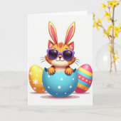 Whimsical Feline Friend Card カード (黄色い花)