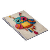 Whimsical Felt Owl Notebook – Colorful Handmade ノートブック (右側)