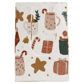 Whimsical Festive Christmas Pattern Gift Bag  ミディアムペーパーバッグ (裏面)