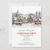 Whimsical festive city Christmas scene celebration 招待状 (正面)