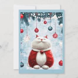 Whimsical Festive Fat Cat シーズンカード