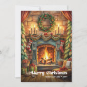 Whimsical festive scene in classic red and green シーズンカード (正面)