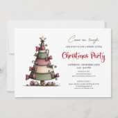 Whimsical festive tree modern holiday invitation 招待状 (正面)