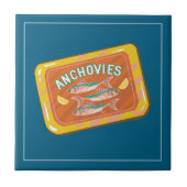 Whimsical Fish Can Anchovies Kitchen Decor  タイル (正面)