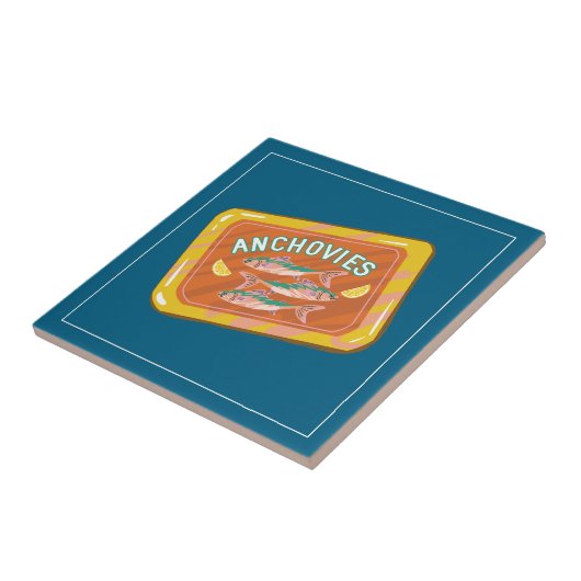 Whimsical Fish Can Anchovies Kitchen Decor  タイル (側面)