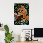 Whimsical Fish Reading Poster - Funny Ocean-Themed ポスター (ホームオフィス)