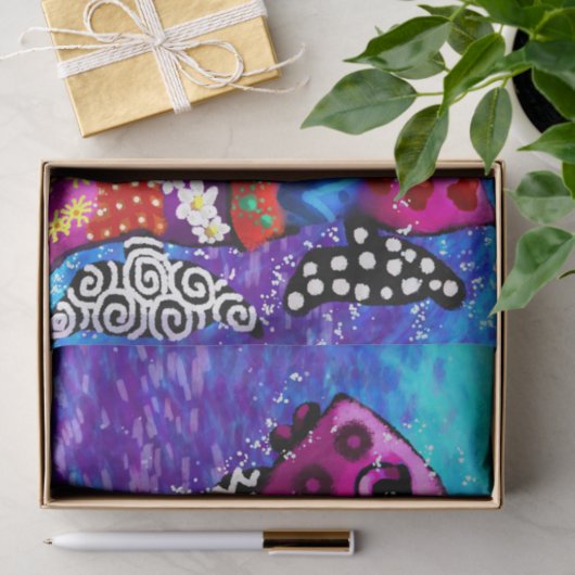 Whimsical Fish Trio Funky Decoupage 薄葉紙 (ギフト)